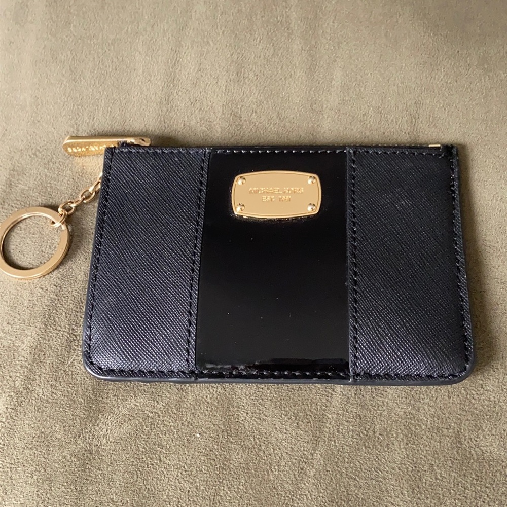 Michael Kors Leather Wallet ID keychain EUC